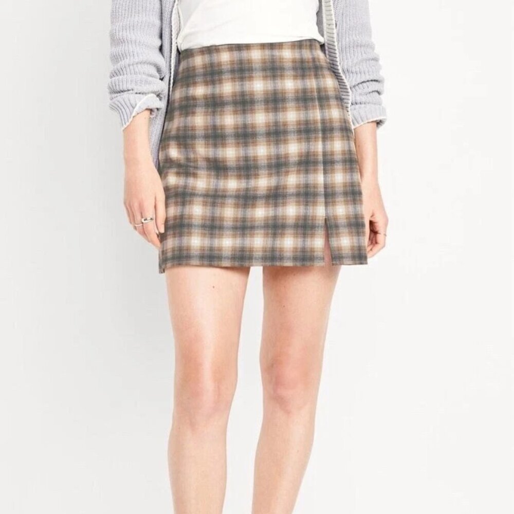 NWT OLD NAVY heritage mini skirt in shadow plaid (XL)